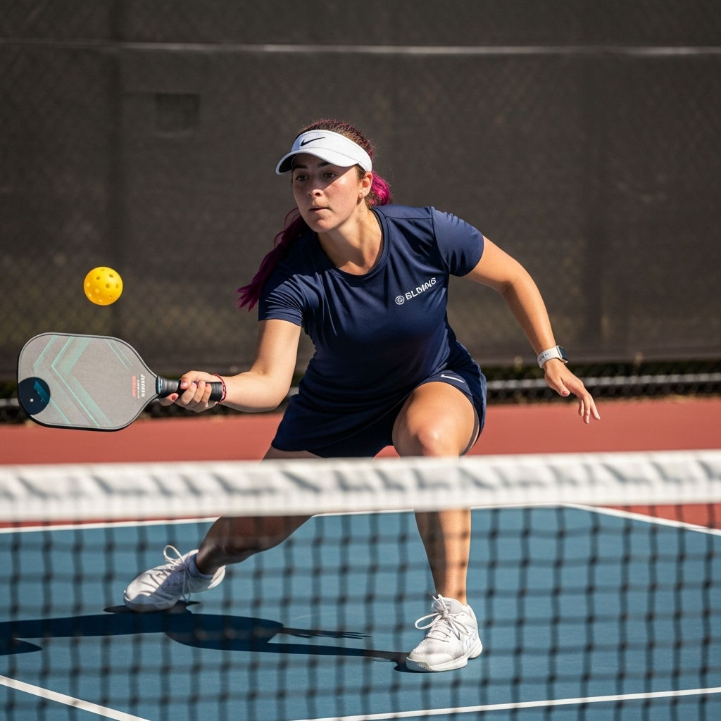 Jugadora de Pickleball haciendo un dink